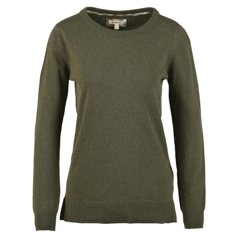 Maglia Donna Pendle Crew Knit lana e cotone Verde BARBOUR- Francavilla Moda